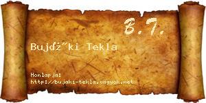 Bujáki Tekla névjegykártya